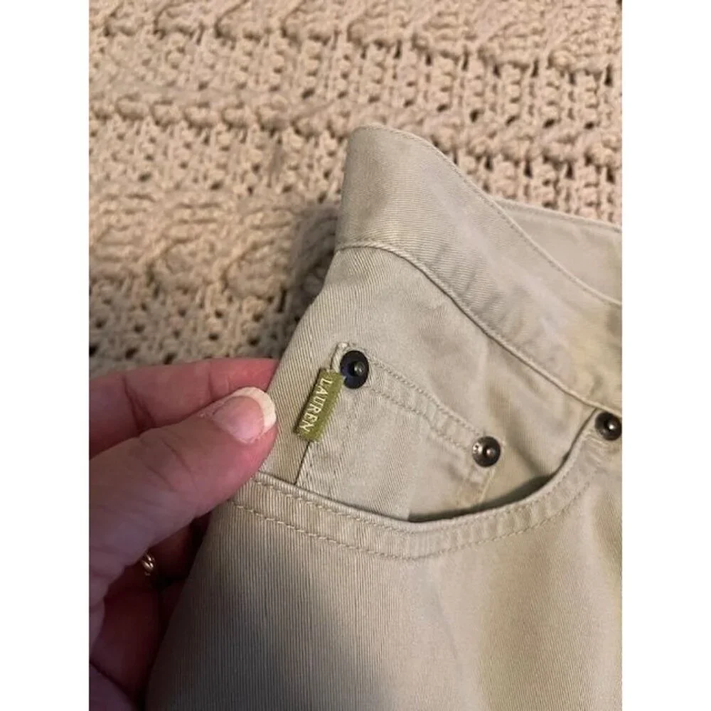 Lauren Jeans Co. Ralph Lauren Women's Beige Cotton‎ Pants Size 10